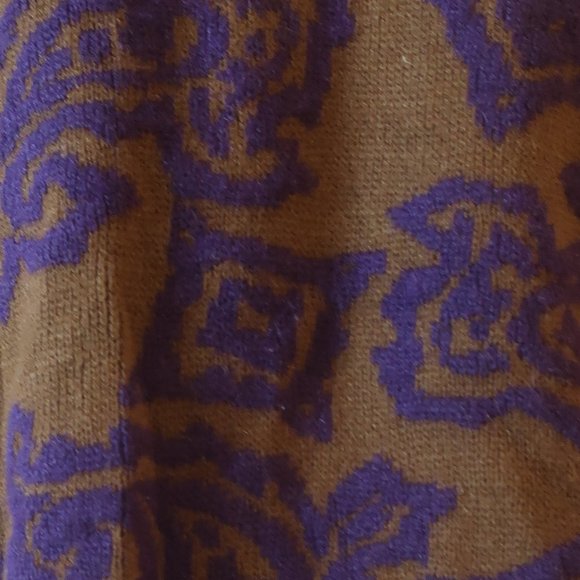 Womens Kitty Hawk By Vivian Wang Brown/Multi Print Cardigan Sweater S * - Picture 6 of 7